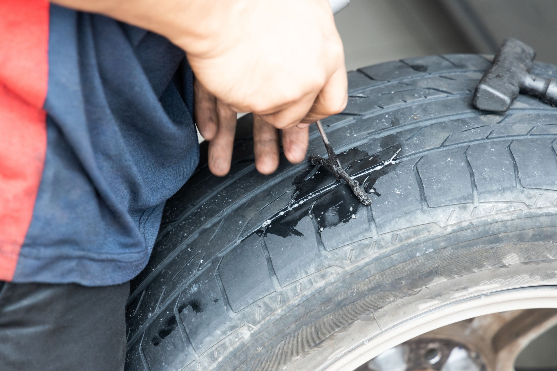 Series of mechanic patching puncture tubeless tire with tool kit